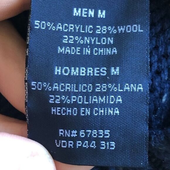 Nautica Navy Cowl Neck Sweater Marble Knit 4-Button Size Medium - Picture 8 of 9